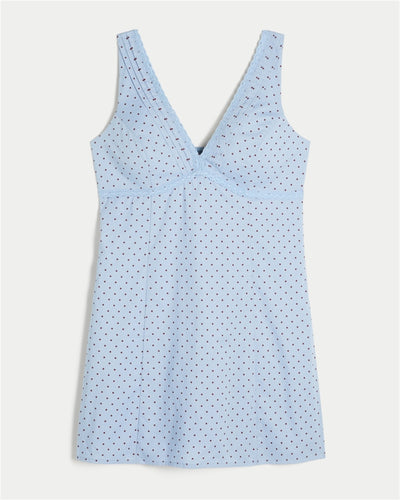 Lace Trim Mini A-Line Dress